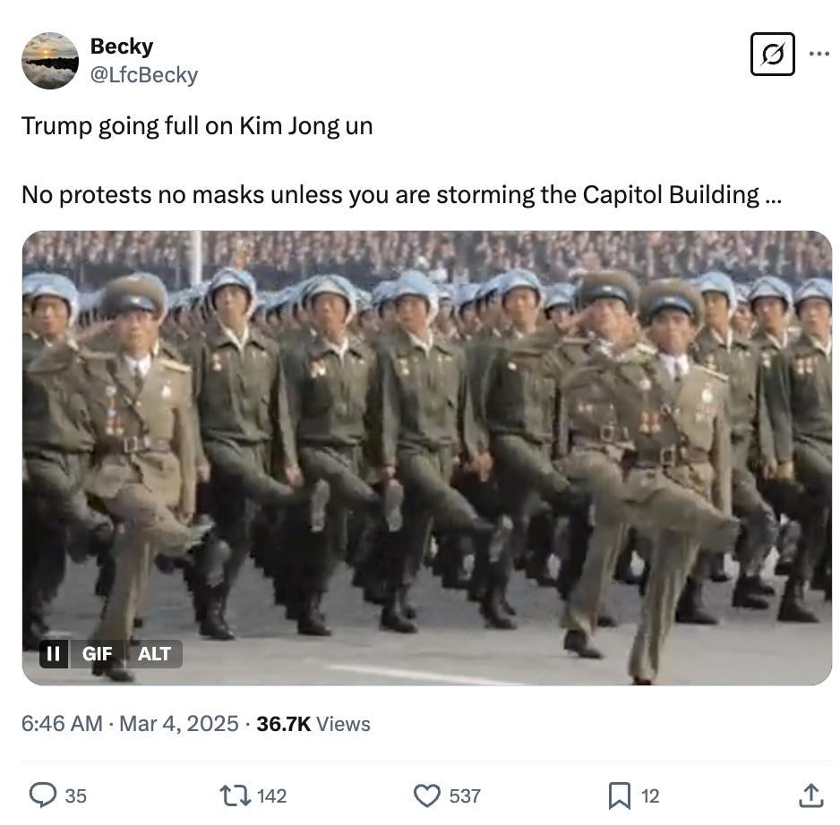 X post about college campus protests